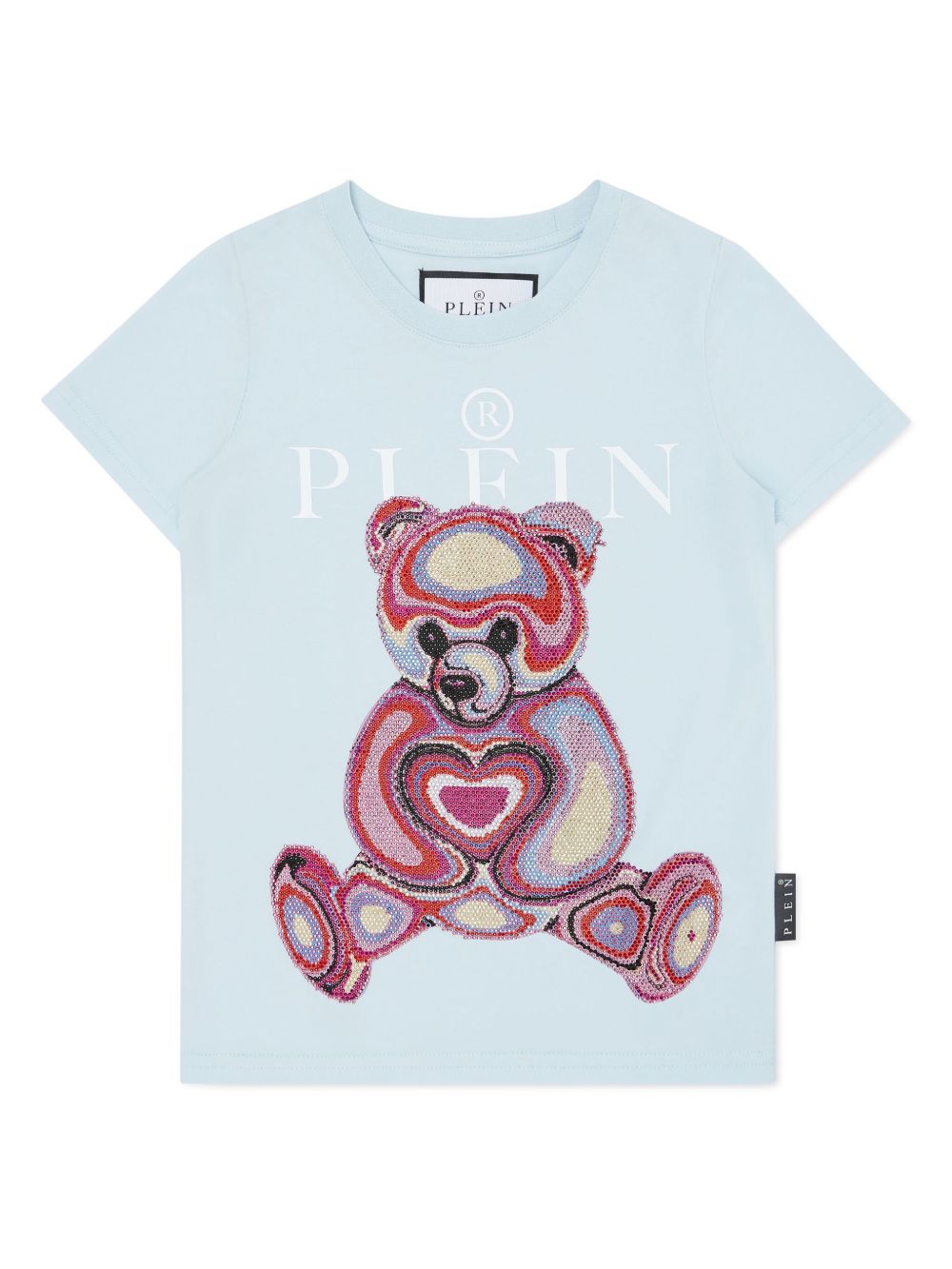 Philipp Plein Junior 晶饰镶嵌泰迪熊印花T恤 - 蓝色