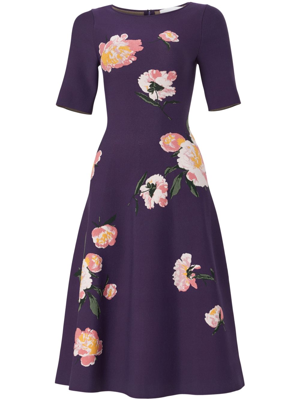 Carolina Herrera 花卉提花连衣裙 - 紫色