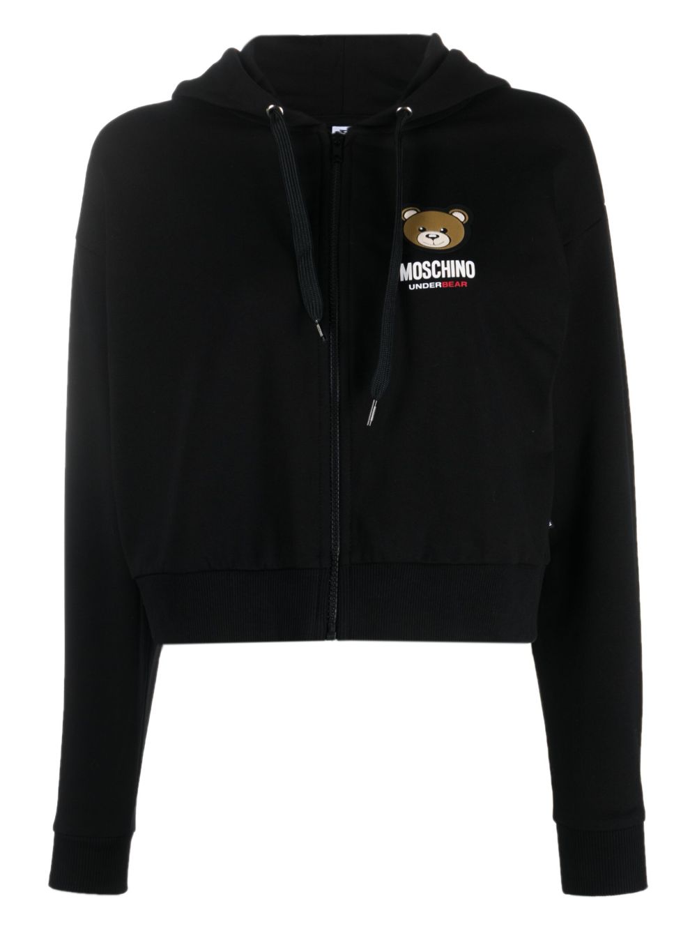 Moschino Leo Teddy 拉链连帽衫 - 黑色
