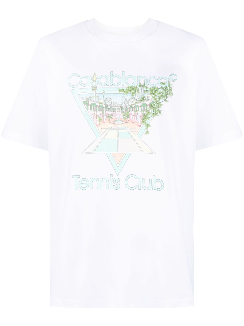 Casablanca Tennis Club Icon 棉T恤 - 白色
