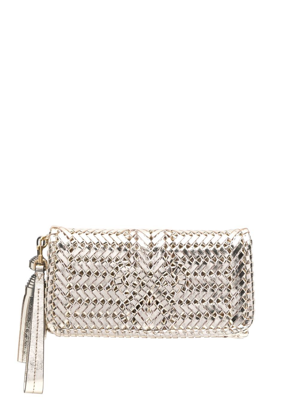 Anya Hindmarch Neeson 皮质手拿包 - 金色