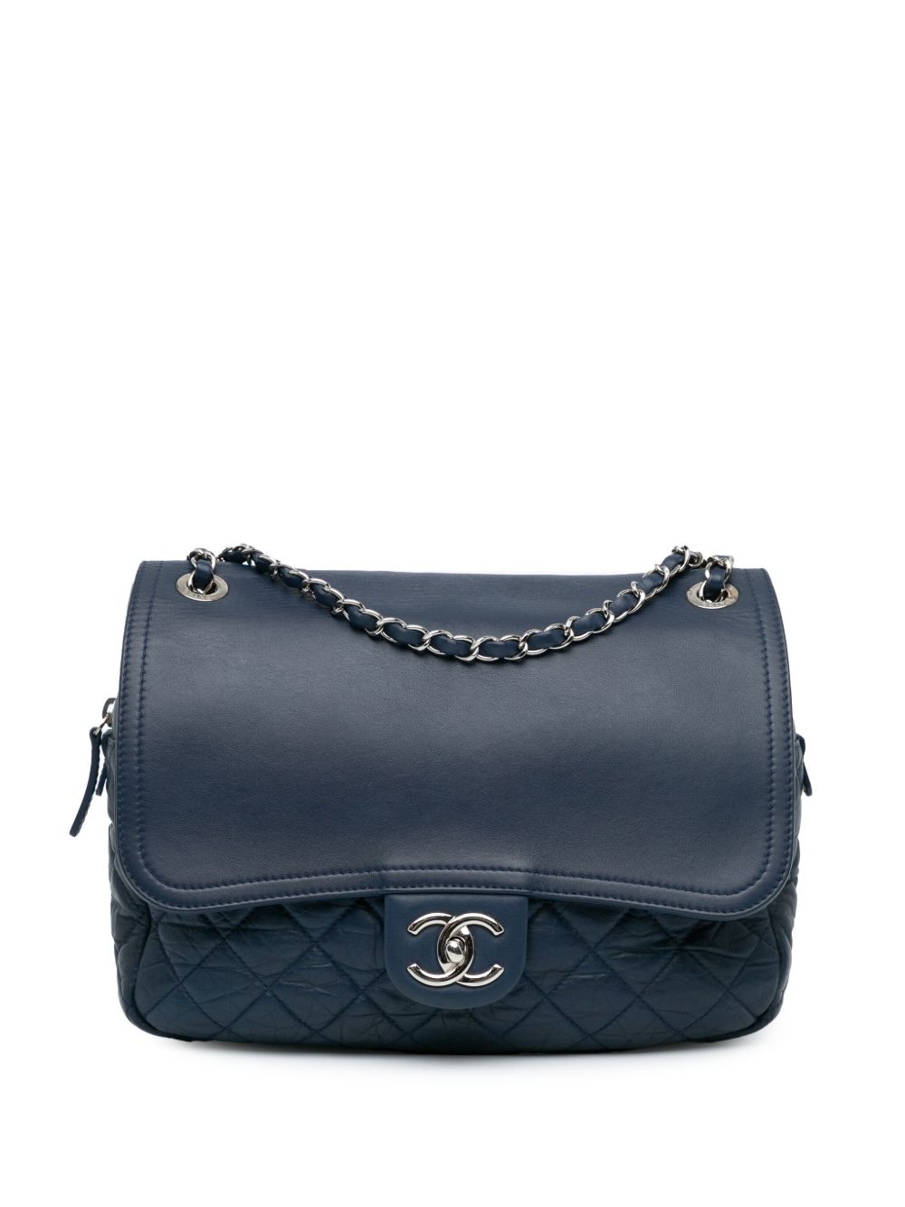 CHANEL Pre-Owned Easy Zip Flap 绗缝小牛皮单肩包（2011年典藏款） - 蓝色