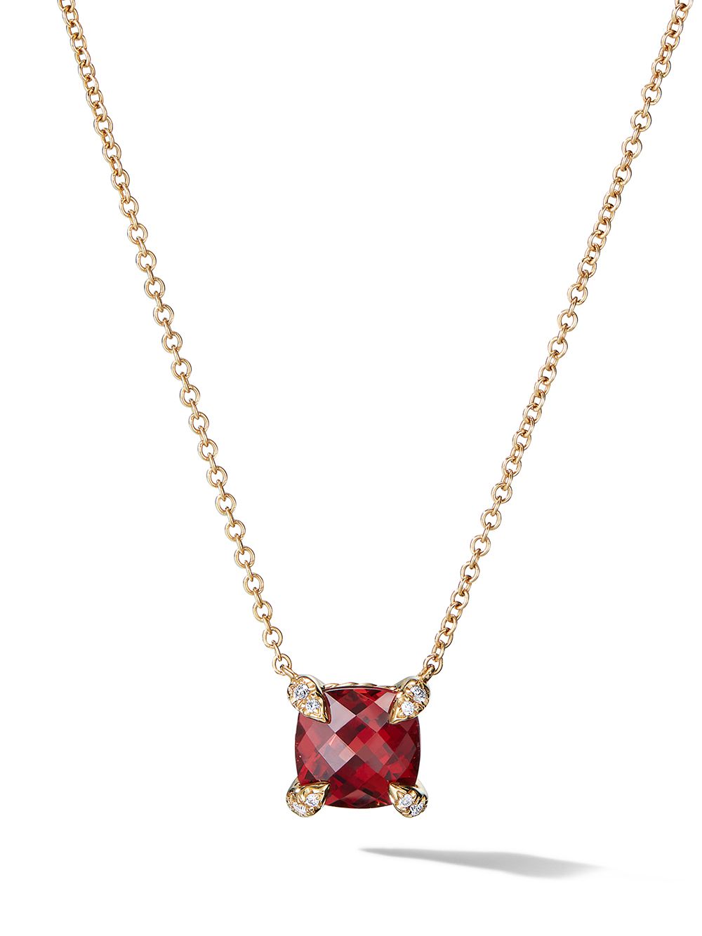 David Yurman Chatelaine 18K黄金钻石吊饰项链 - 金色