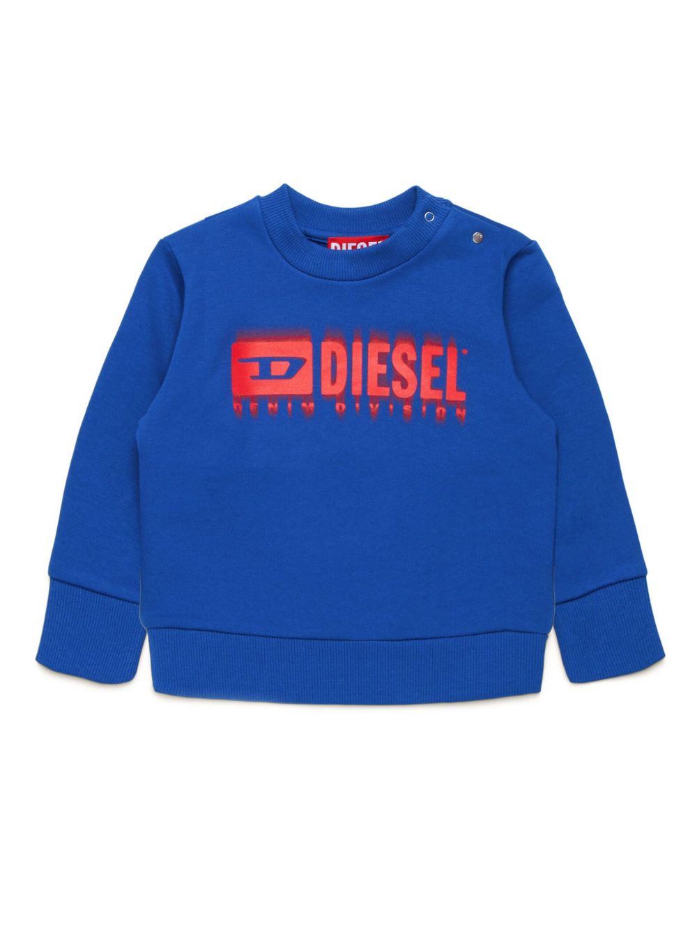 Diesel Kids logo印花棉卫衣 - 蓝色