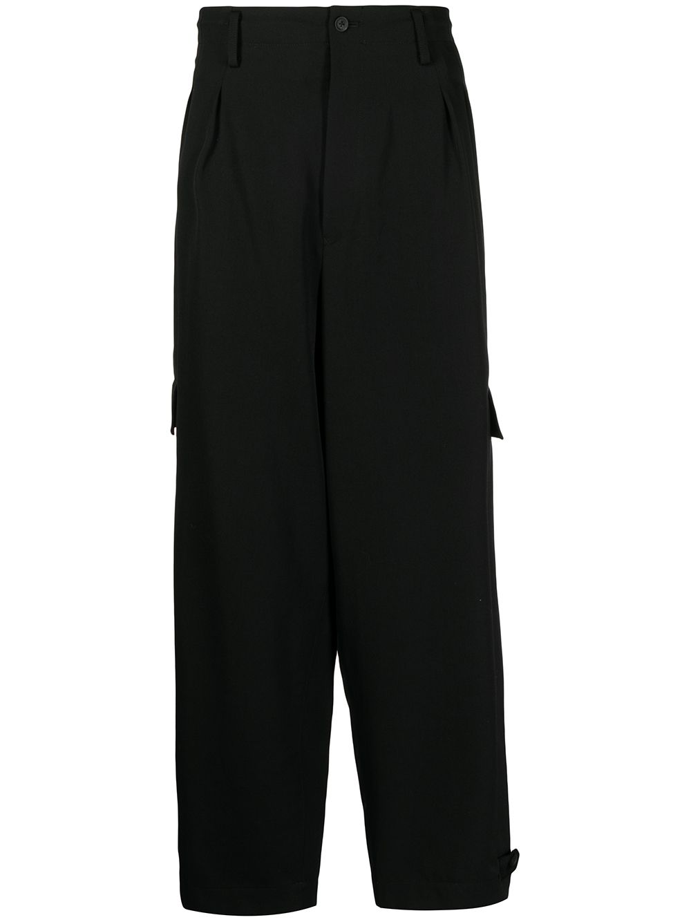 Yohji Yamamoto 精裁直筒长裤 - 黑色