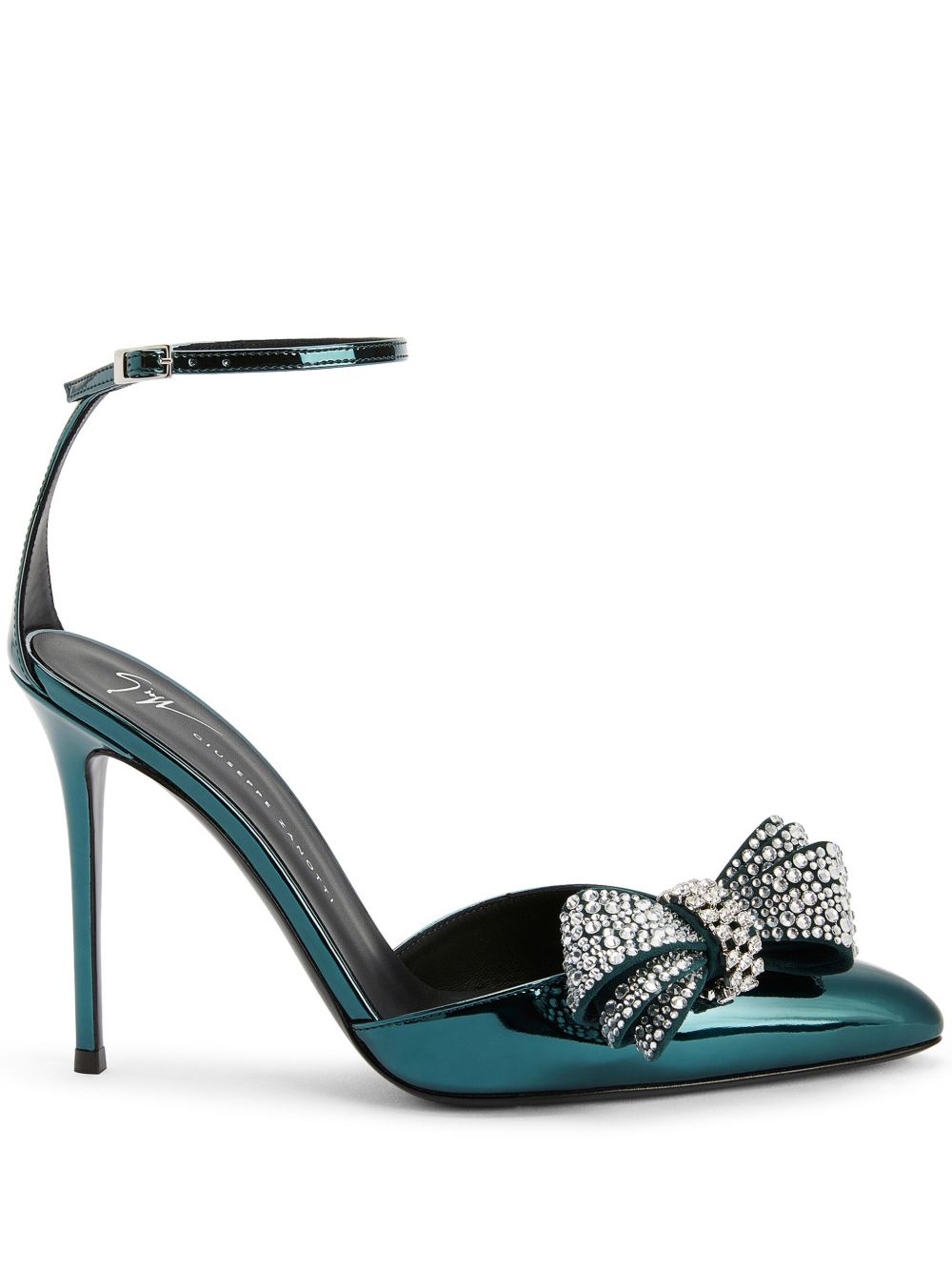 Giuseppe Zanotti Mahrtina 皮质高跟凉鞋 - 绿色