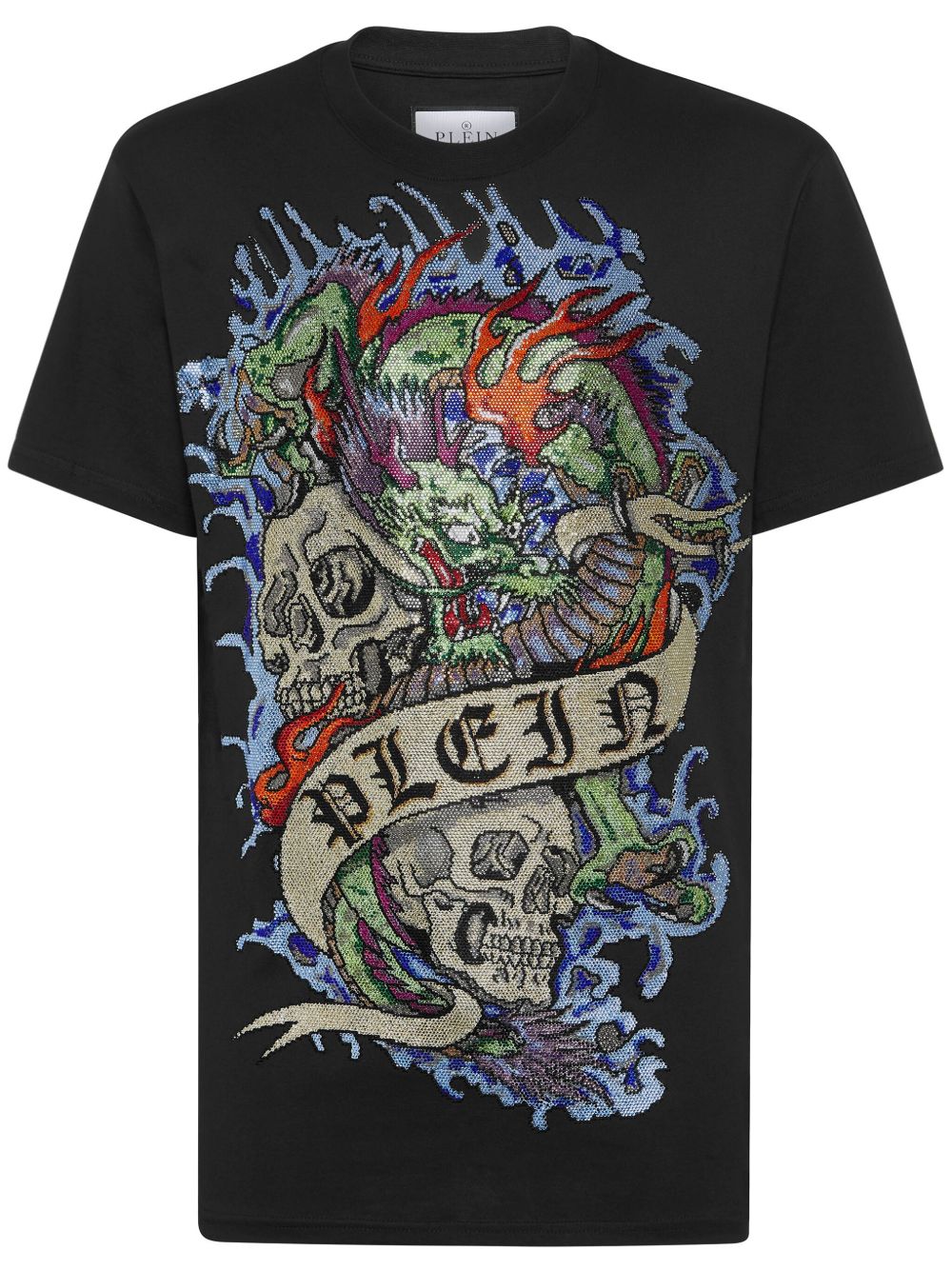 Philipp Plein Tattoo 印花棉T恤 - 黑色