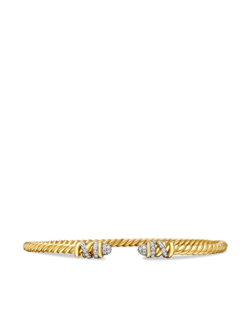 David Yurman 18K黄金 Petite Helena Cablespira Station 钻石手链 - 金色