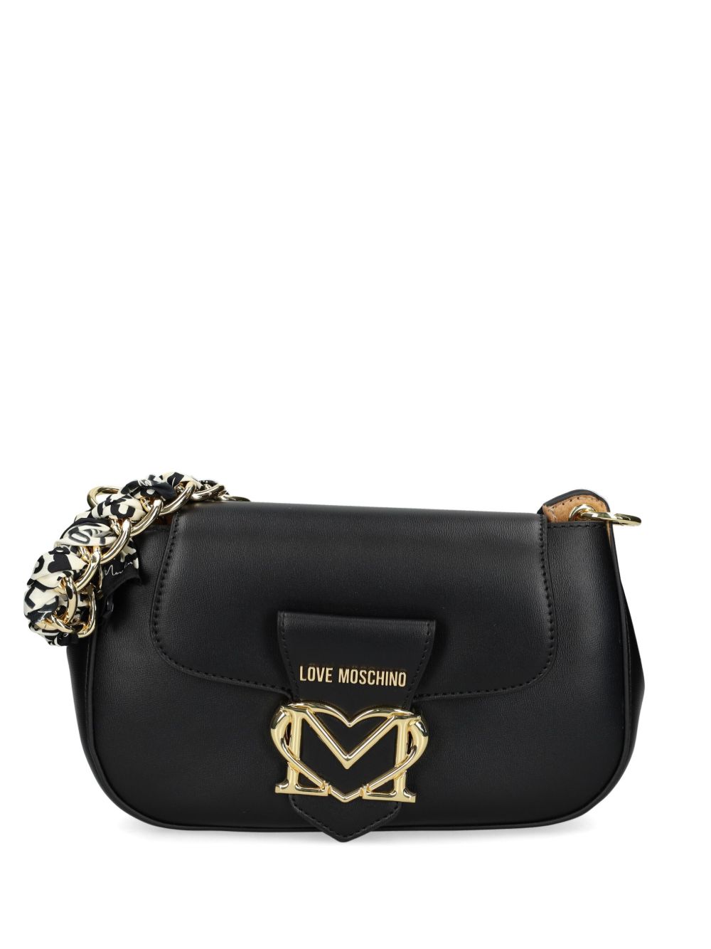 Love Moschino logo标牌单肩包 - 黑色