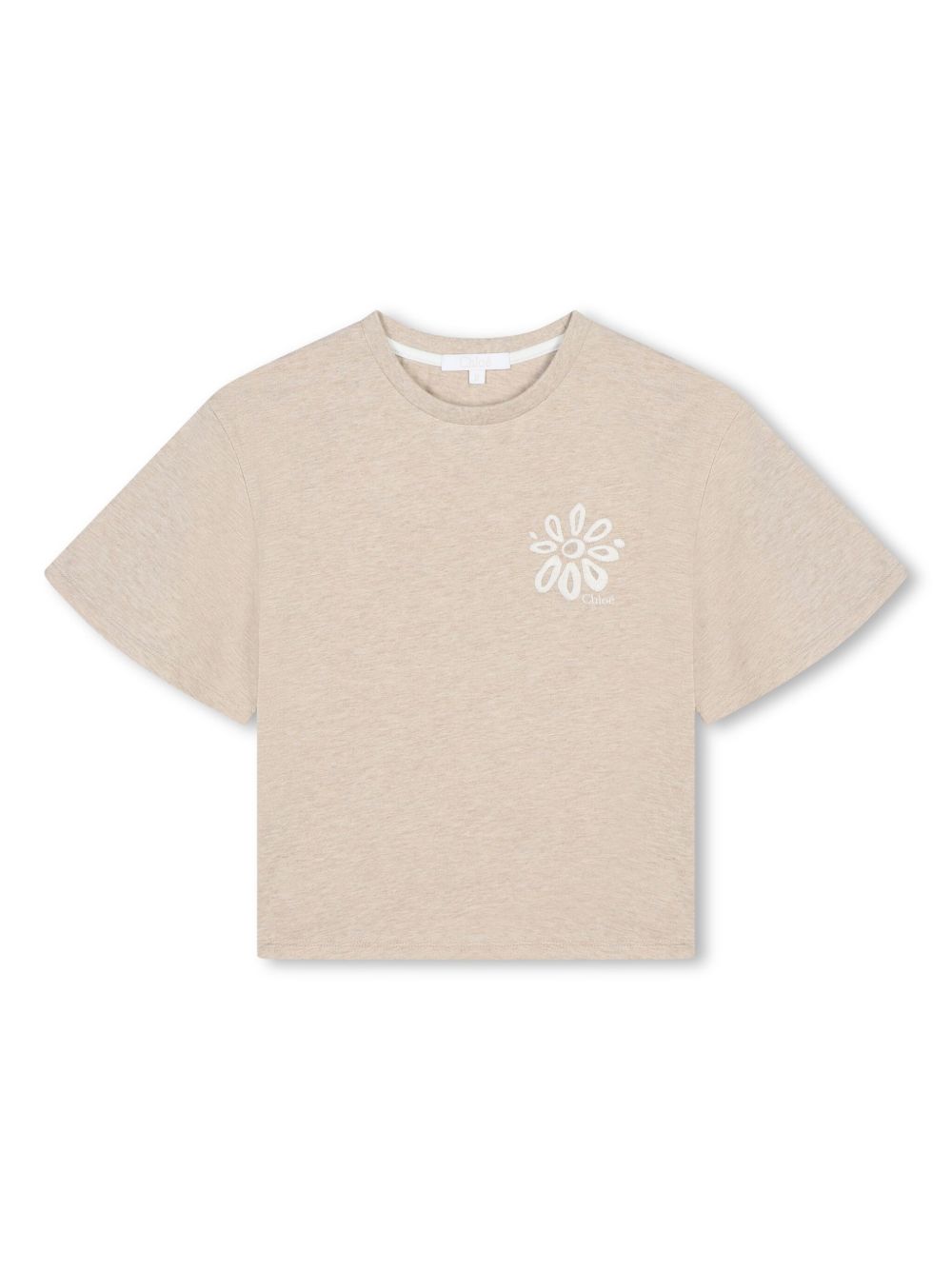 Chloé Kids logo印花棉T恤 - 中性色