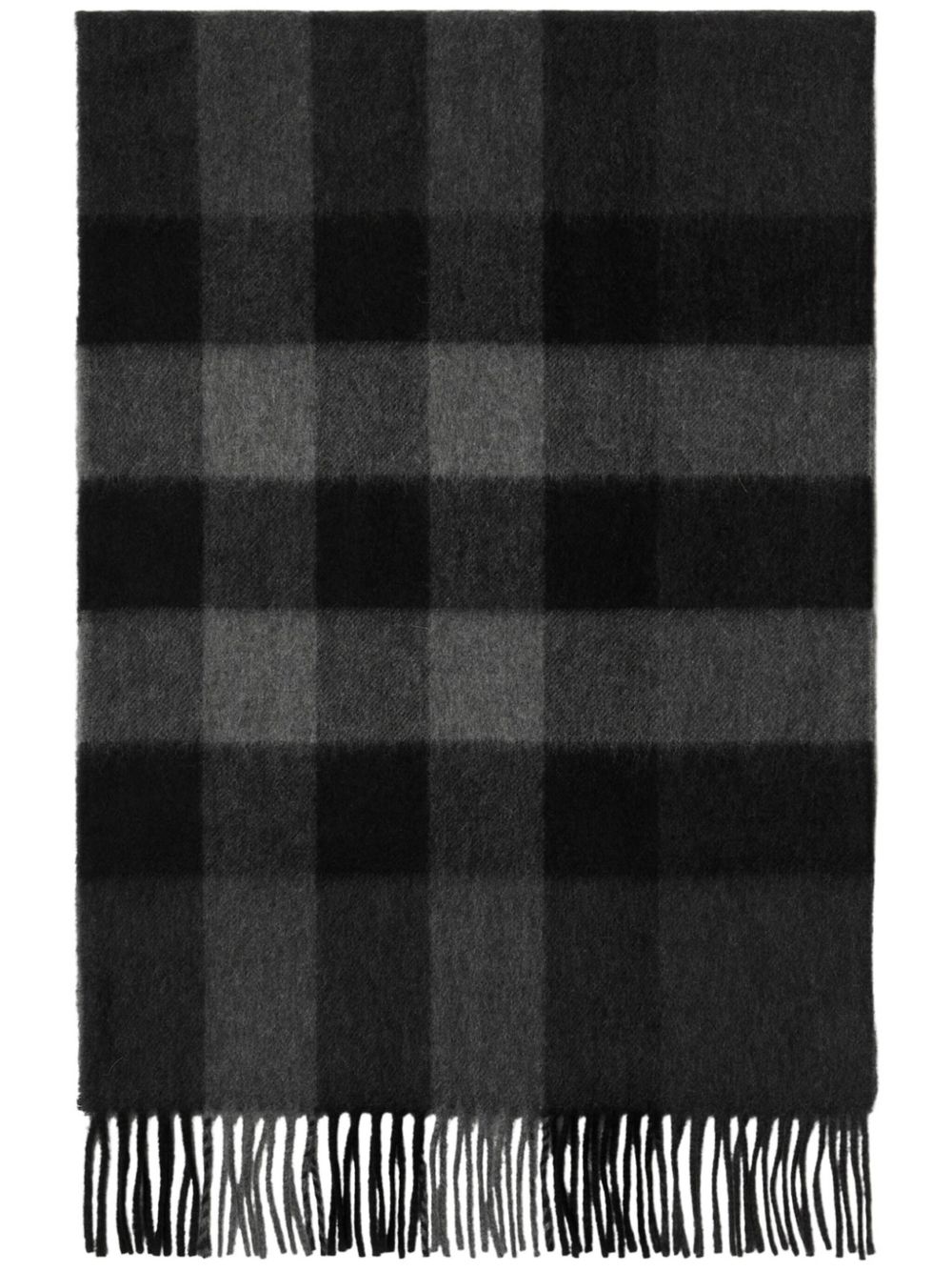 Burberry 格纹羊绒围巾 - 灰色