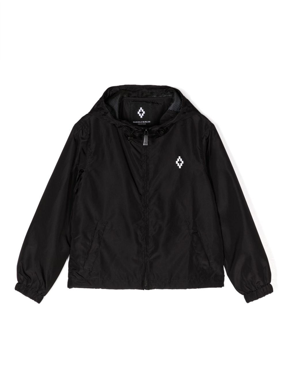 Marcelo Burlon County Of Milan Kids Lion 印花拉链防风衣 - 黑色