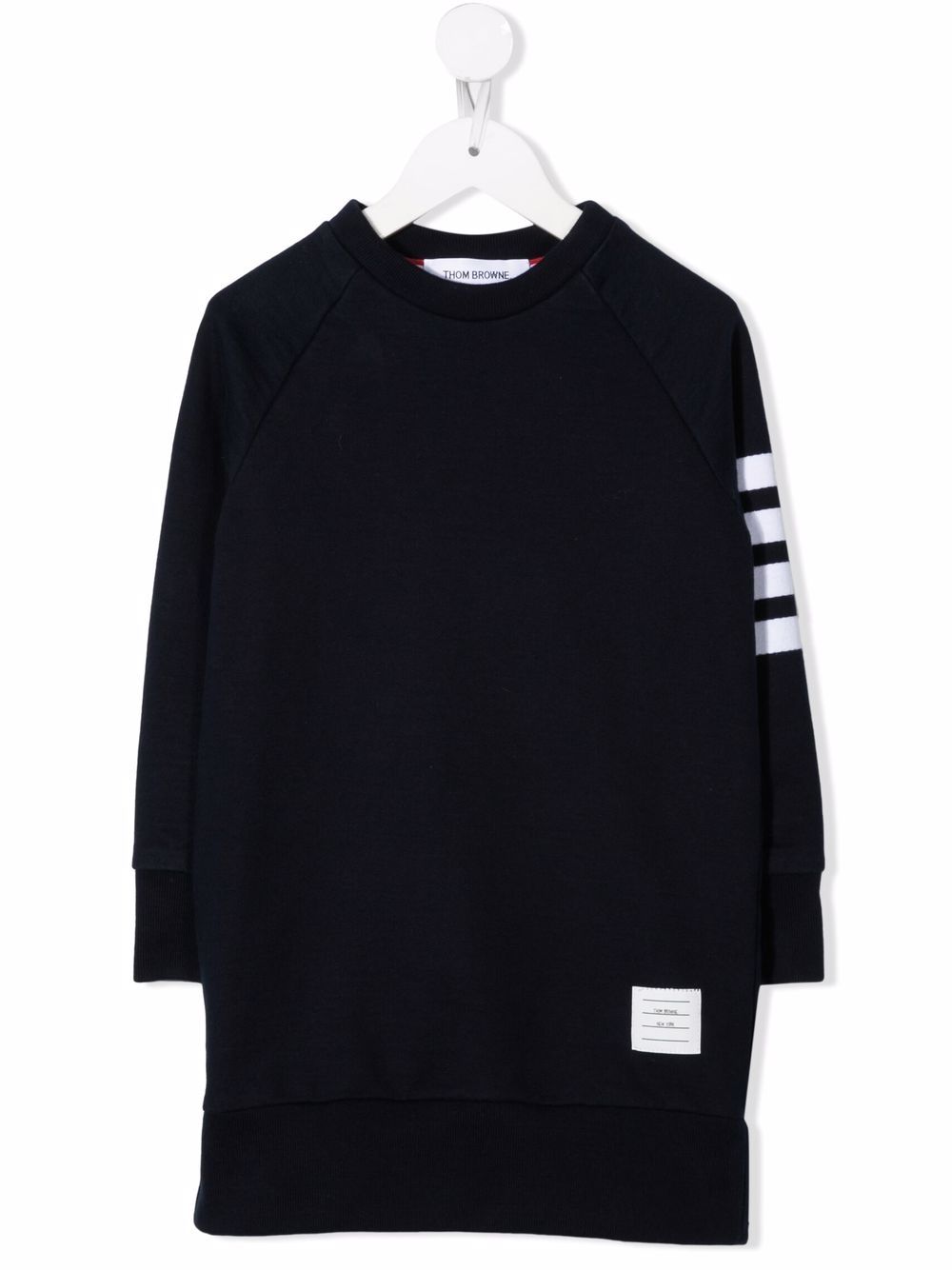 Thom Browne Kids 4-Bar 反面毛圈针织连衣裙 - 蓝色