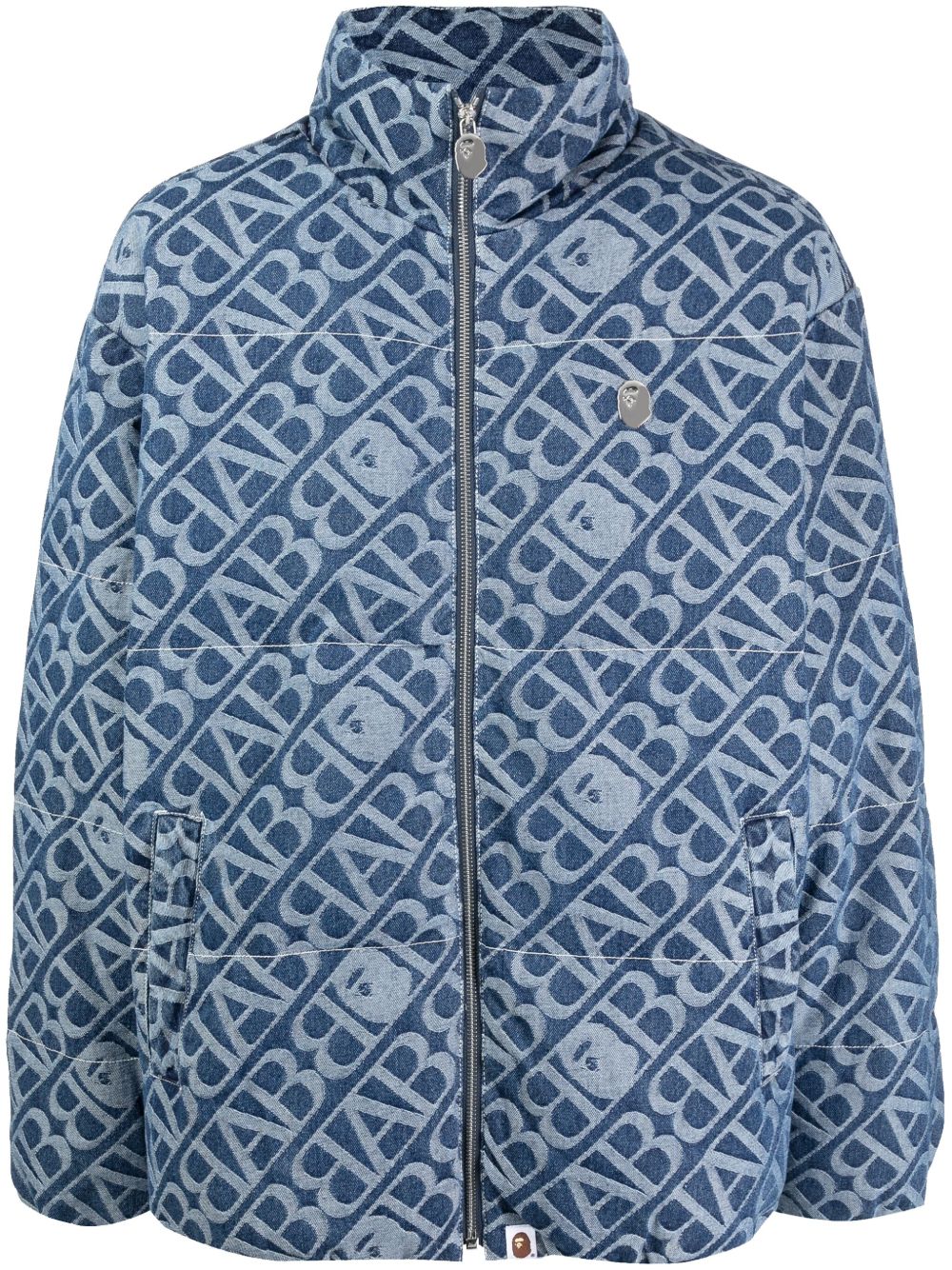 A BATHING APE® 经典logo提花牛仔填充夹克 - 蓝色
