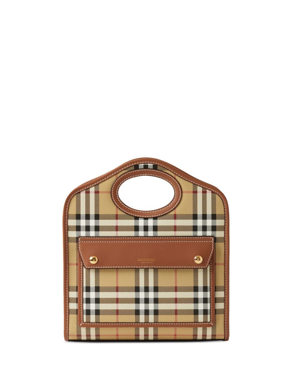 Burberry 格纹图案迷你手提包 - 中性色