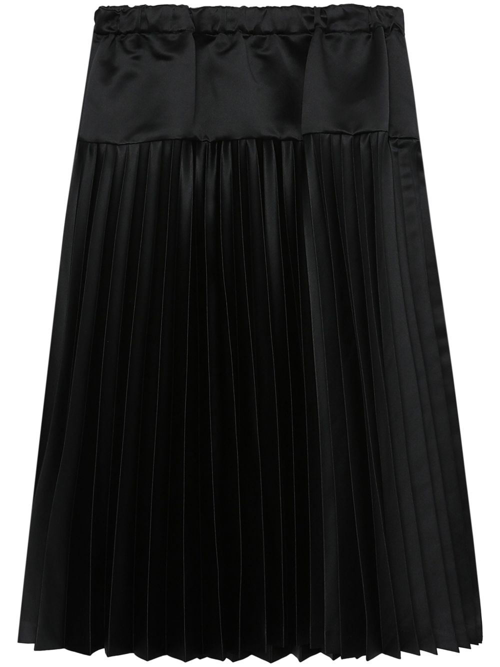 Comme Des Garçons Comme Des Garçons 褶饰中长半身裙 - 黑色