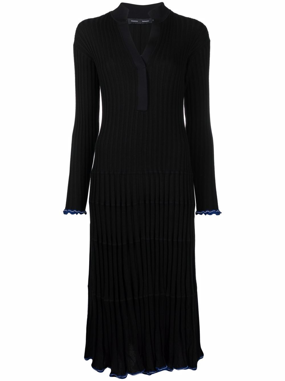 Proenza Schouler V领连衣裙 - 黑色