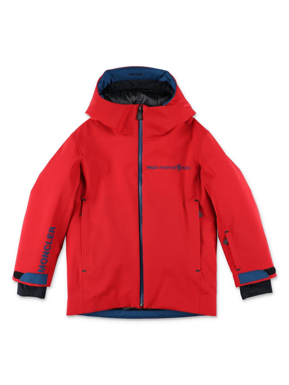 MONCLER GRENOBLE KIDS 连帽填充夹克 - 红色