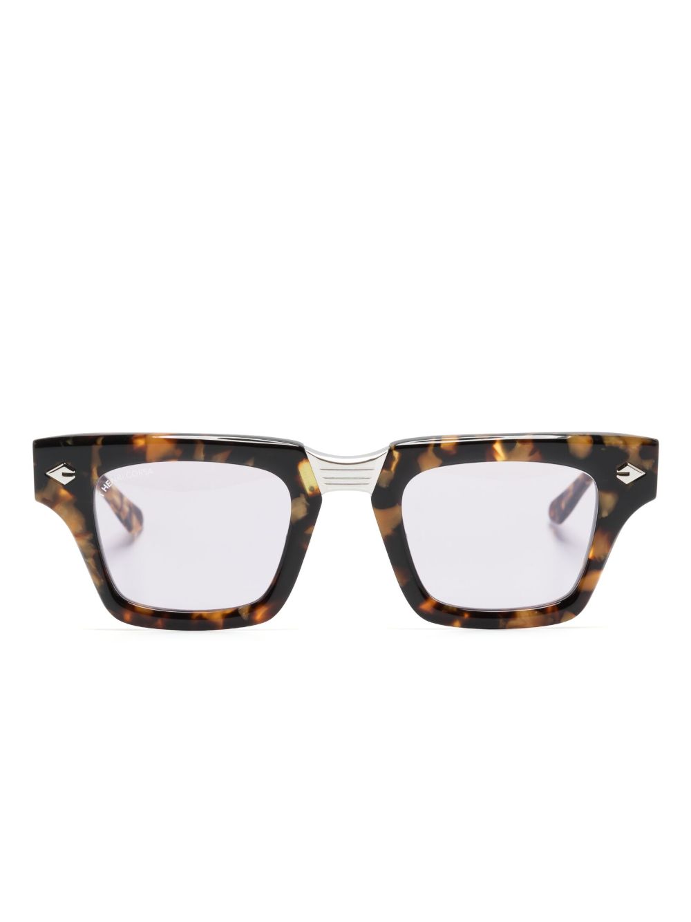 T Henri Eyewear 有色镜片方框太阳眼镜 - 褐色