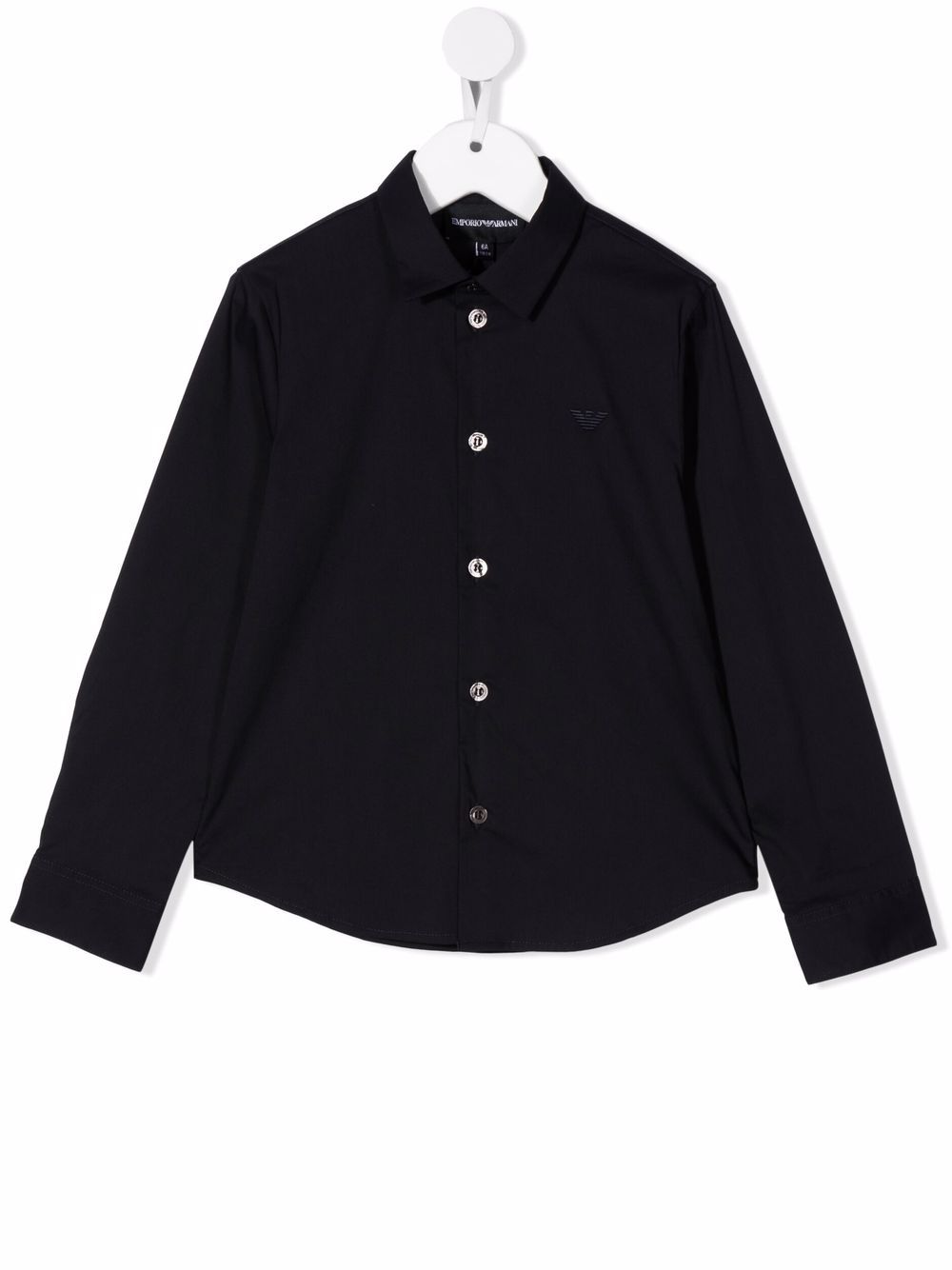 Emporio Armani Kids 排扣衬衫 - 黑色