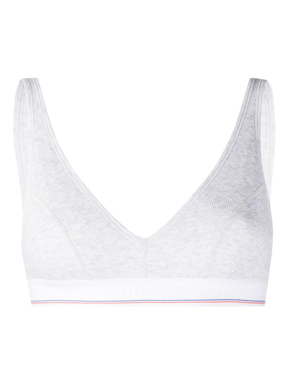 Alexander Wang logo提花罗纹文胸 - 灰色