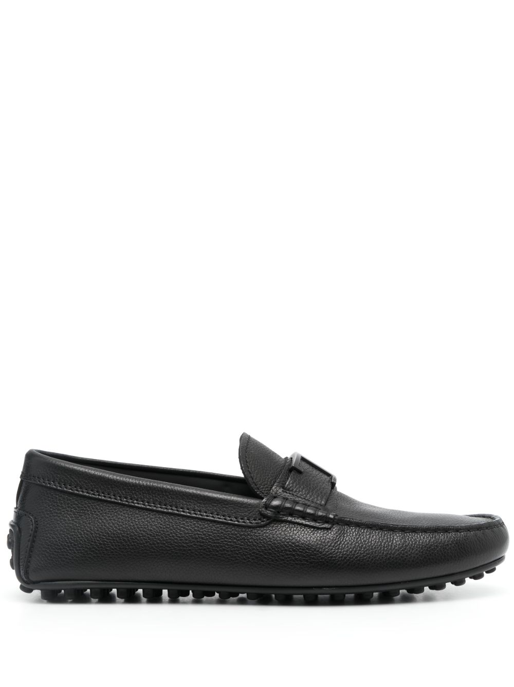 Tod's logo标牌皮质乐福鞋 - 黑色