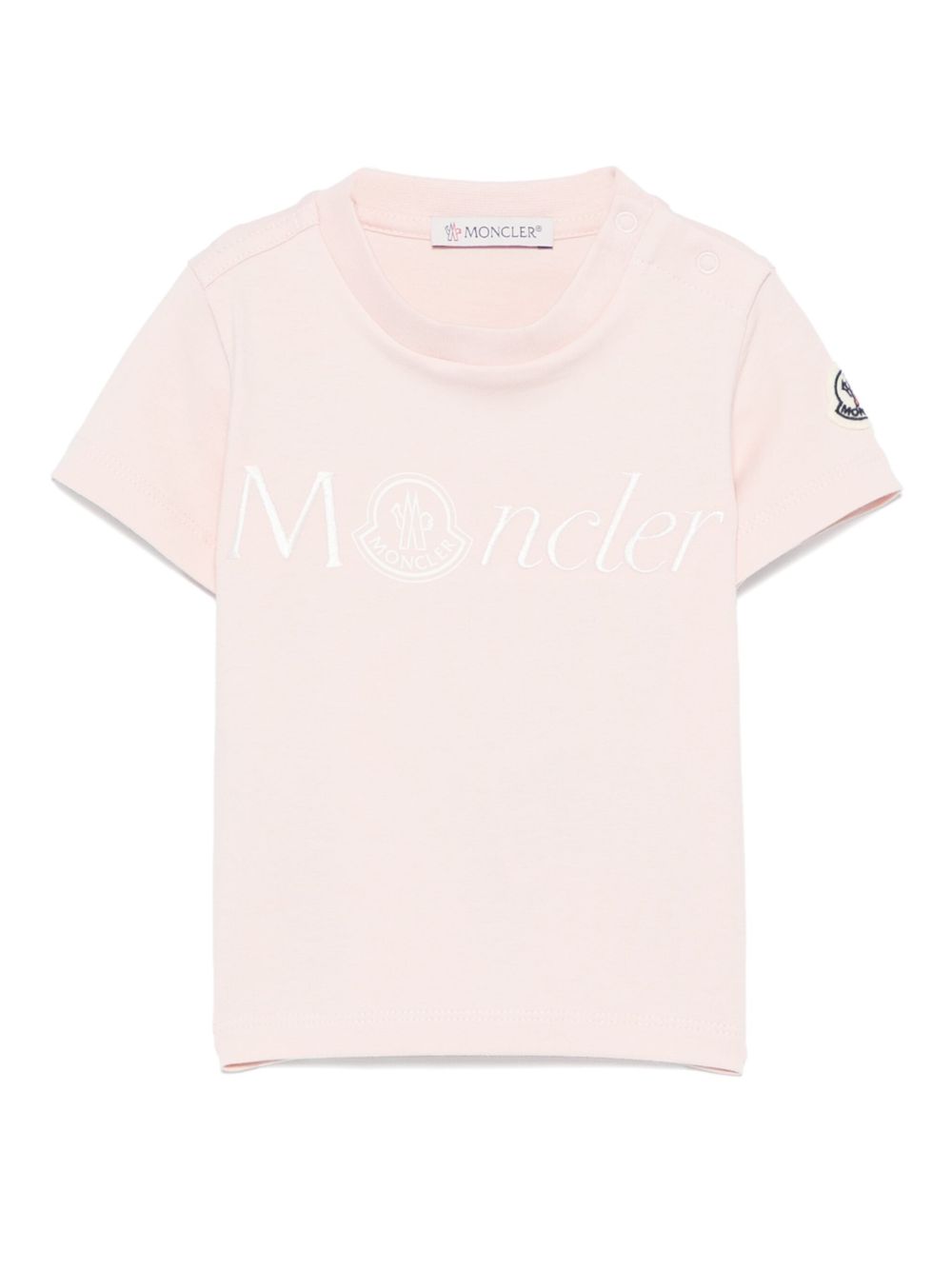 Moncler Enfant logo刺绣T恤 - 粉色