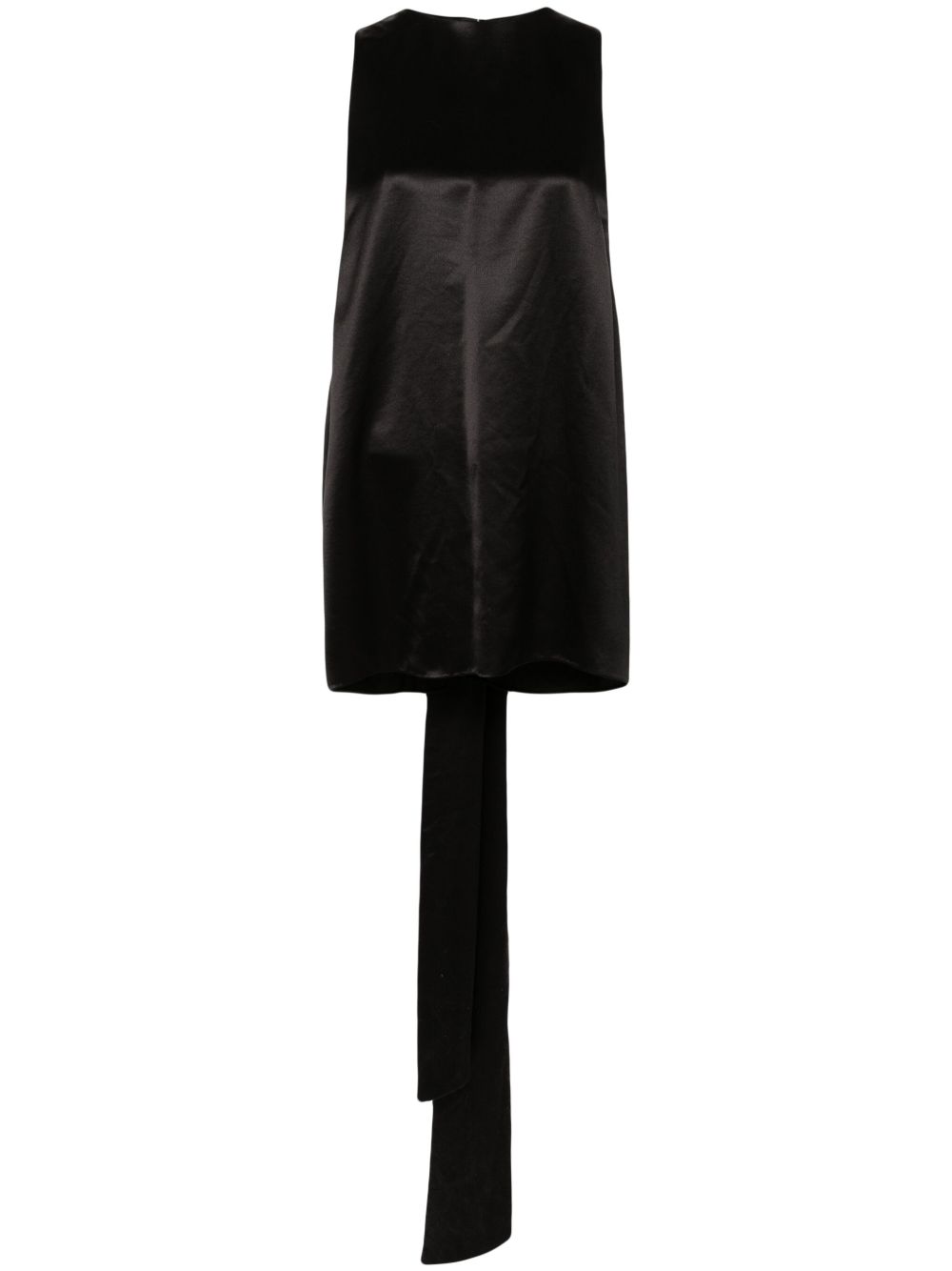 Saint Laurent 后系带真丝坦克背心 - 黑色
