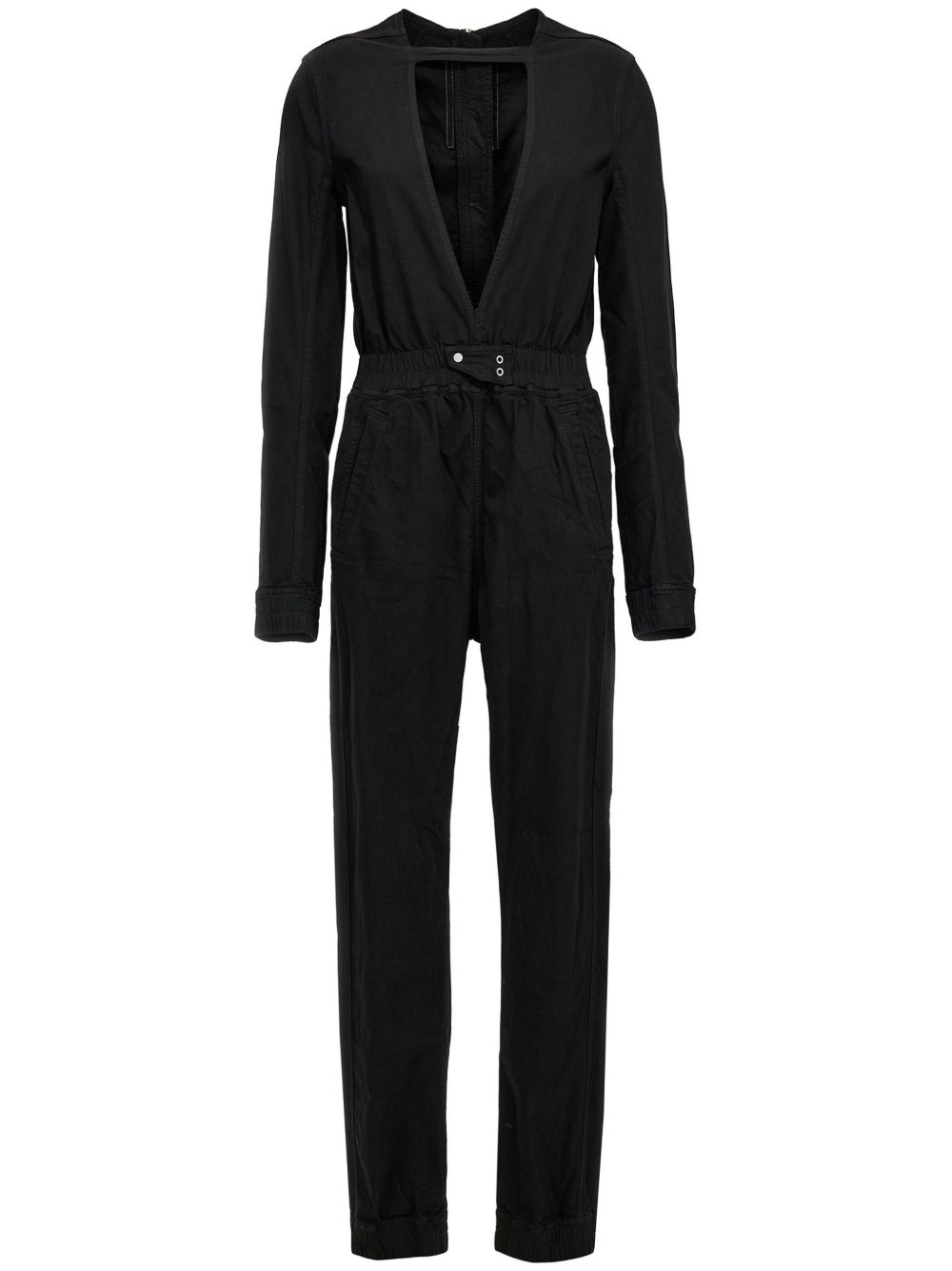 Rick Owens DRKSHDW V领连体长裤 - 黑色