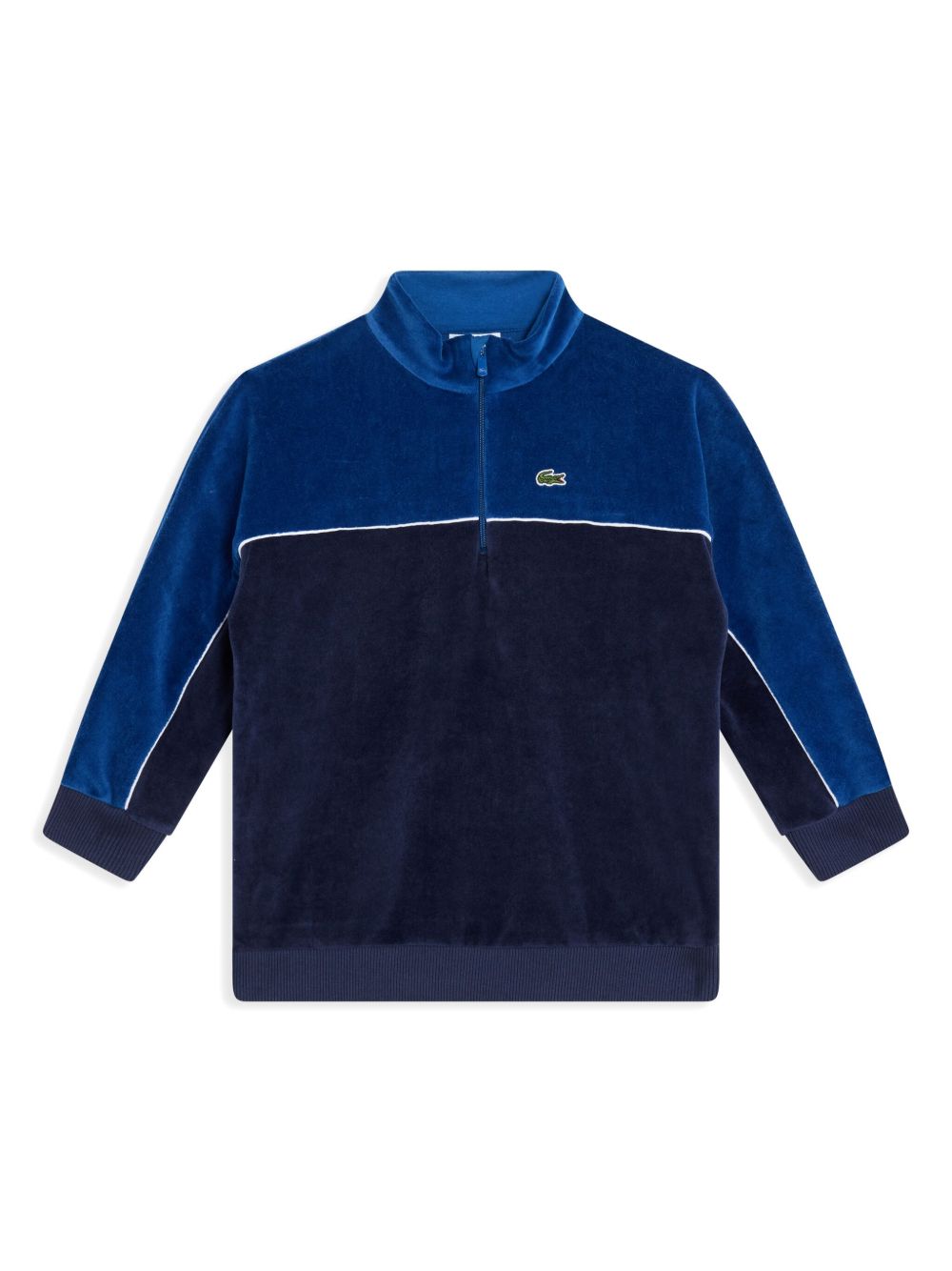 Lacoste 拼色丝绒卫衣 - 蓝色