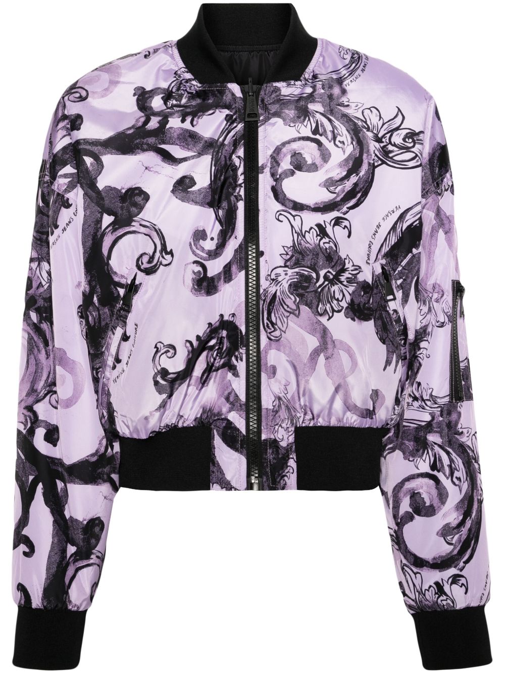 Versace Jeans Couture Watercolour Couture 双面飞行员夹克 - 紫色