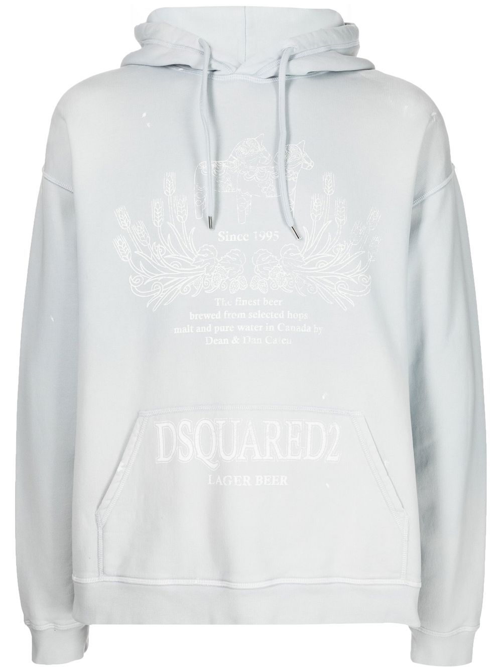 DSQUARED2 logo印花连帽衫 - 灰色