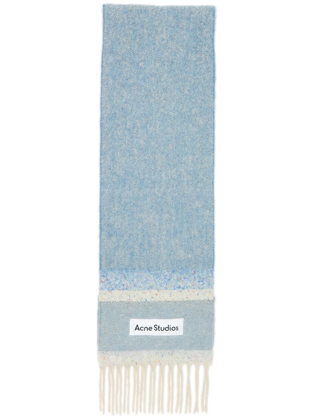 Acne Studios logo流苏围巾 - 蓝色