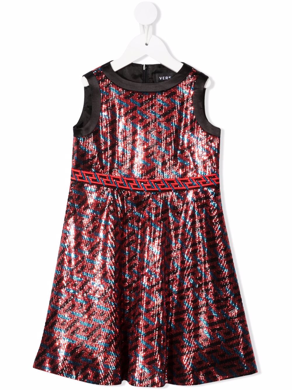 Versace Kids 范思哲 亮片缀饰连衣裙 - 红色