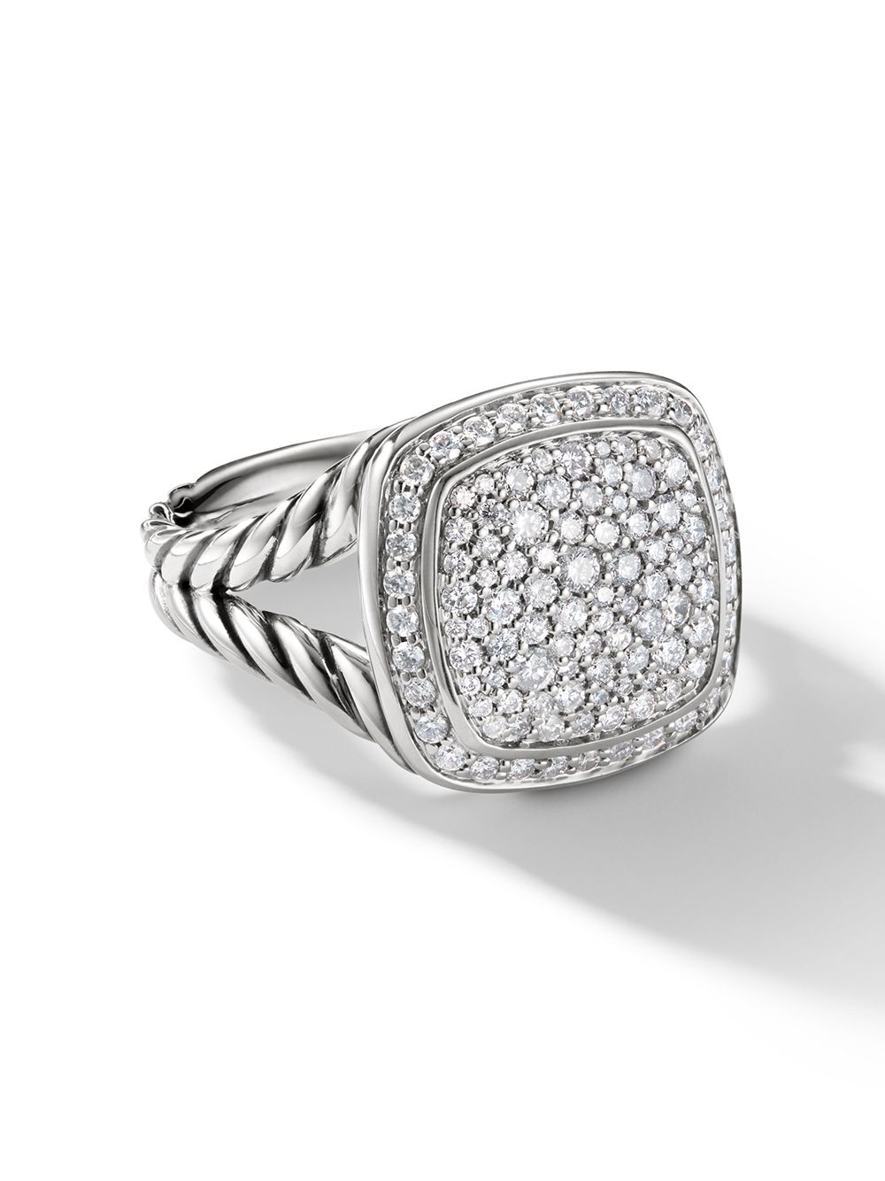 David Yurman 纯银 Albion 钻石戒指 - 银色