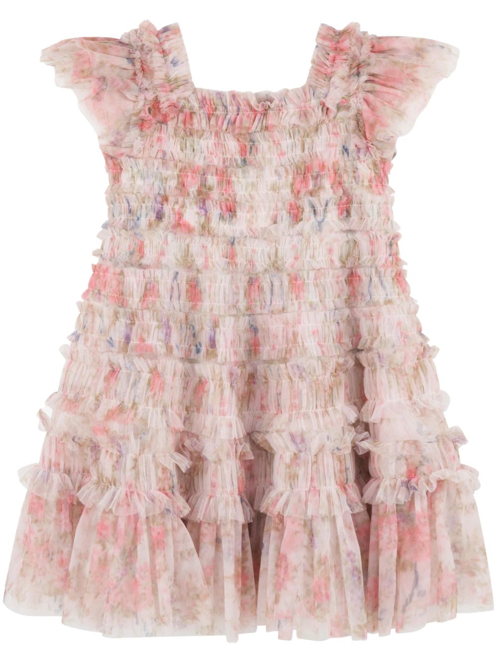 NEEDLE & THREAD KIDS English Rose Lisette 薄纱连衣裙 - 粉色