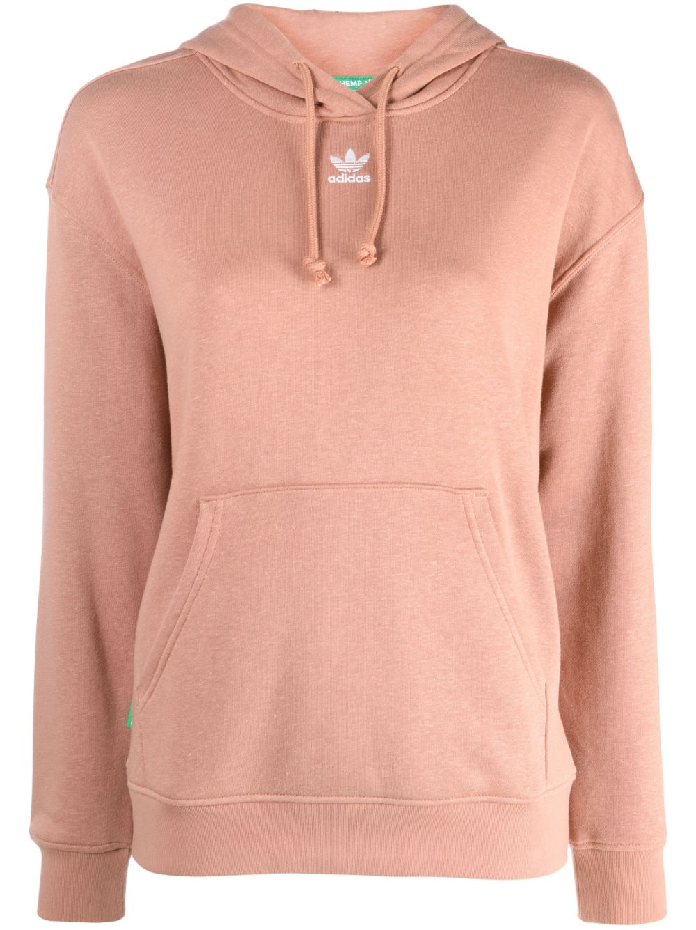 adidas logo刺绣连帽衫 - 褐色