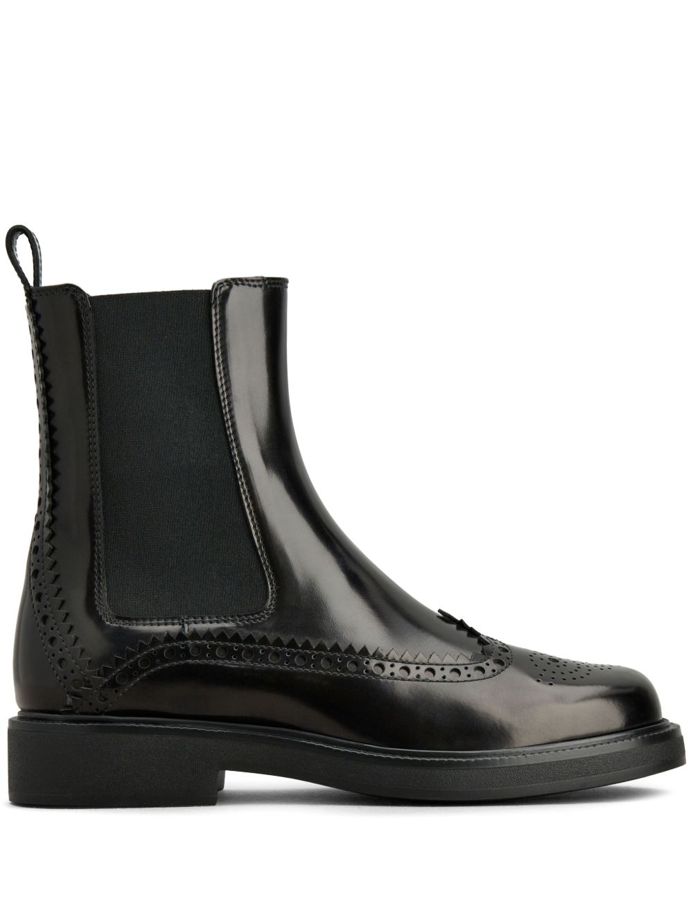 Tod's 布洛克细节切尔西靴 - 黑色