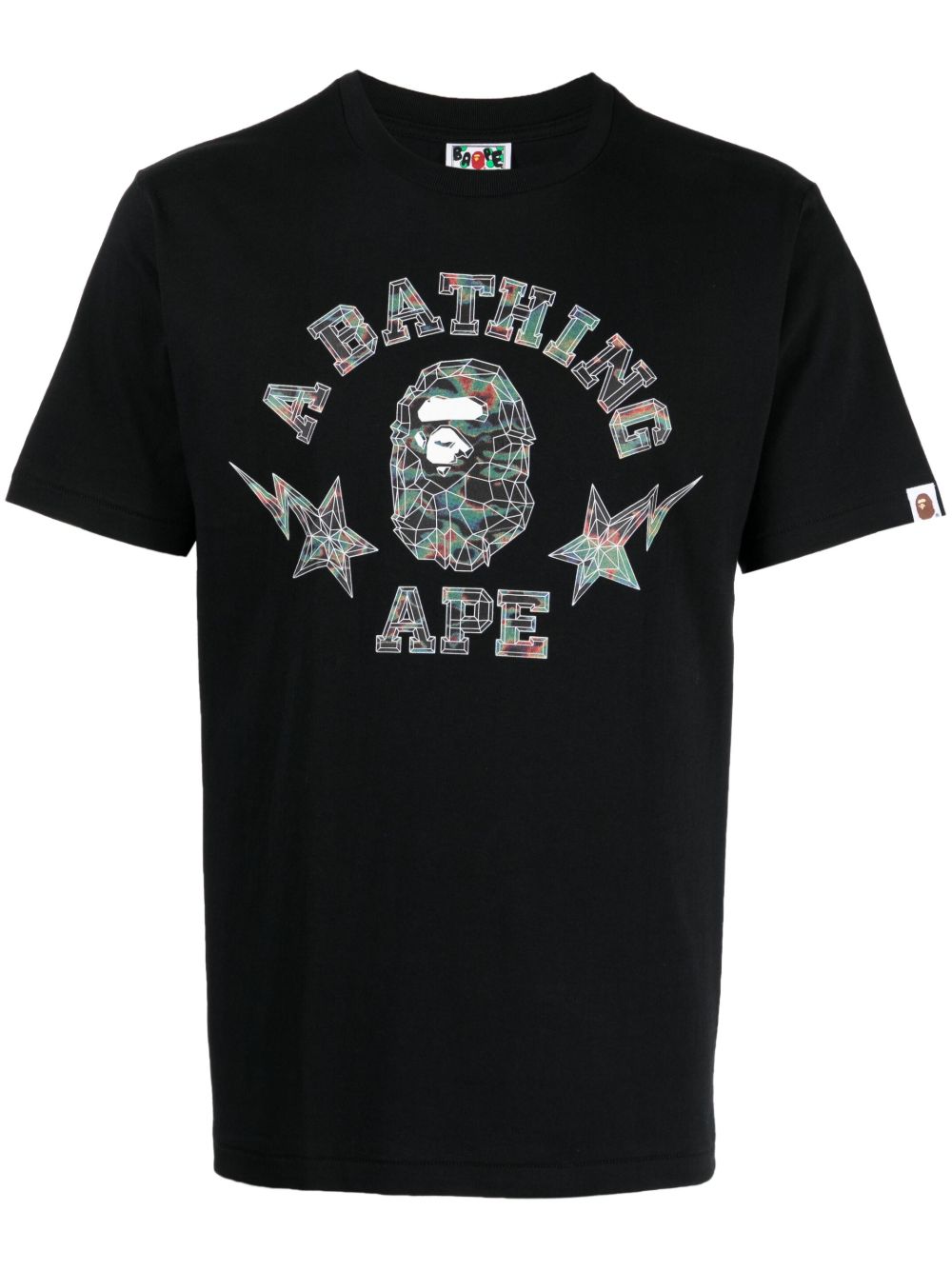 A BATHING APE® logo印花棉T恤 - 黑色