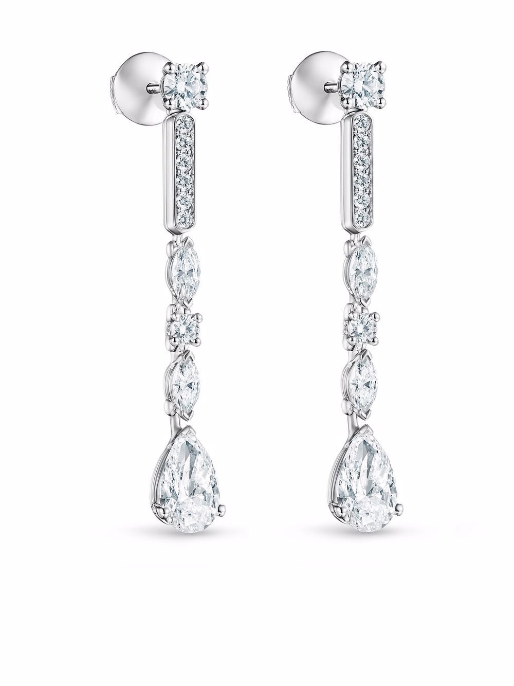De Beers Jewellers Snow Dance 18K白金钻石耳环 - 银色