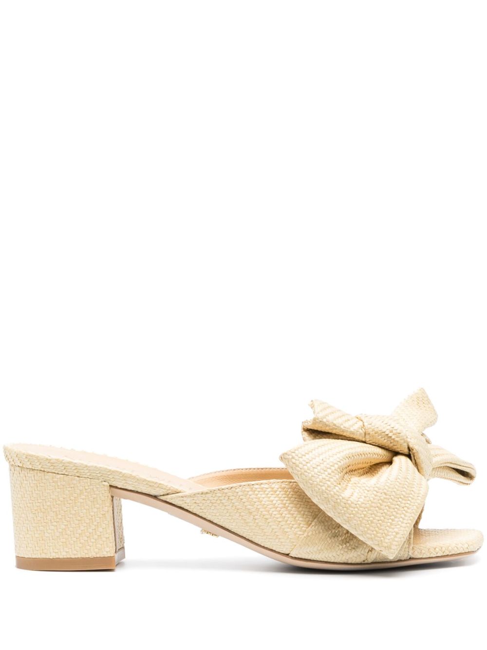 Stuart Weitzman LOVEKNOT 50 粗跟拖鞋 - 中性色