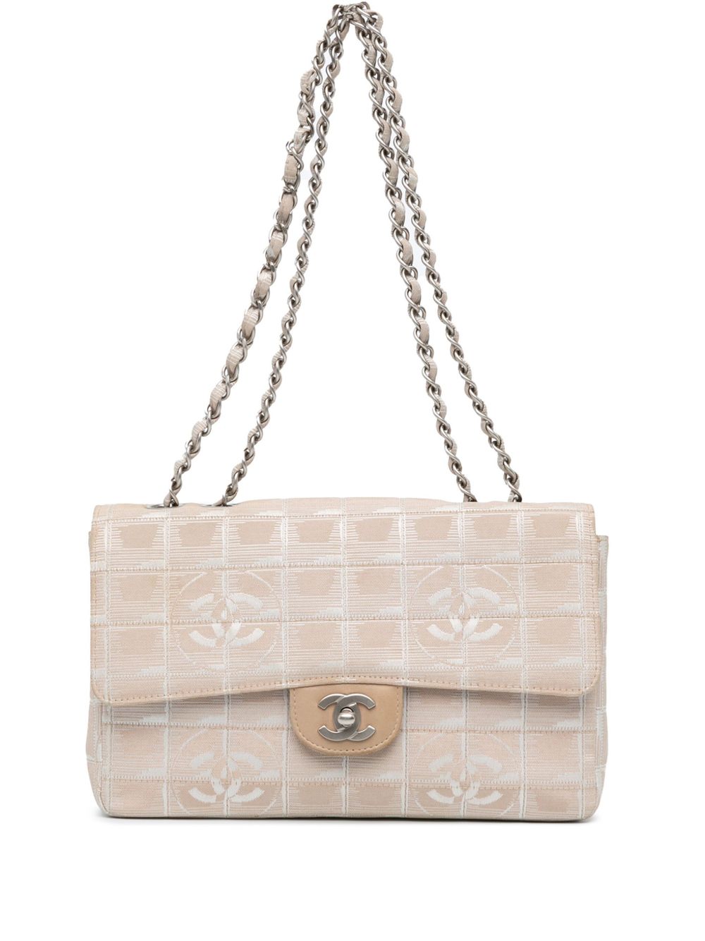 CHANEL Pre-Owned New Travel Line Single Flap 中号单肩包（2000-2002年典藏款） - 褐色