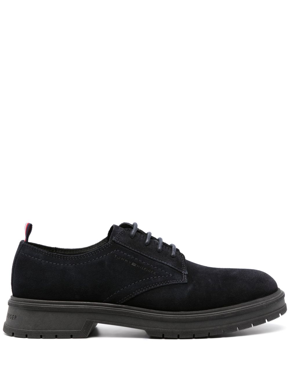 Tommy Hilfiger Core 系带绒面皮布洛克鞋 - 蓝色