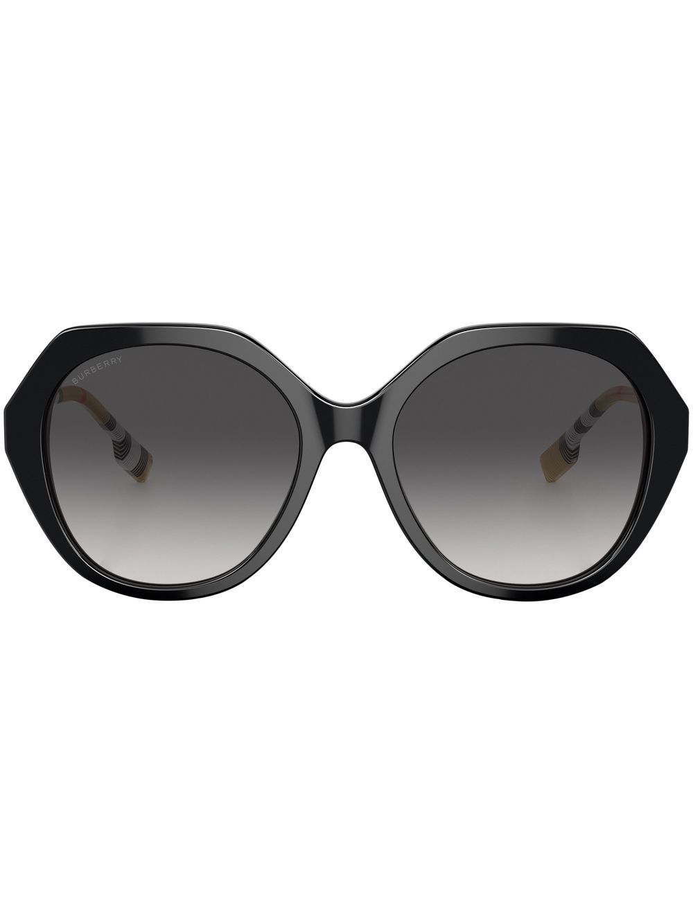 Burberry Eyewear Vanessa 几何图案镜框太阳眼镜 - 黑色
