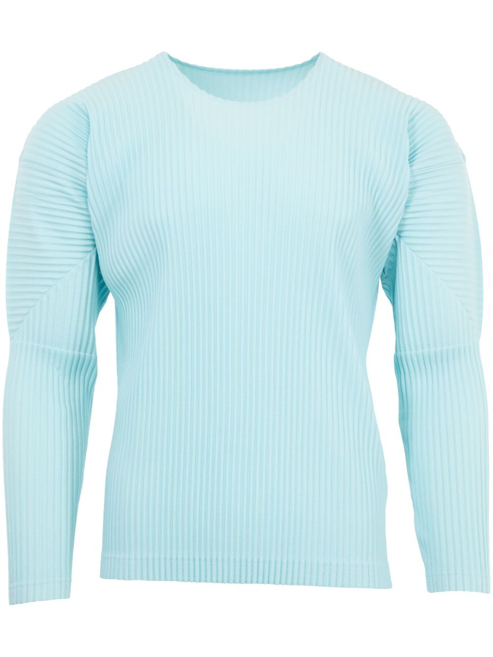Homme Plissé Issey Miyake 细褶长袖T恤 - 蓝色