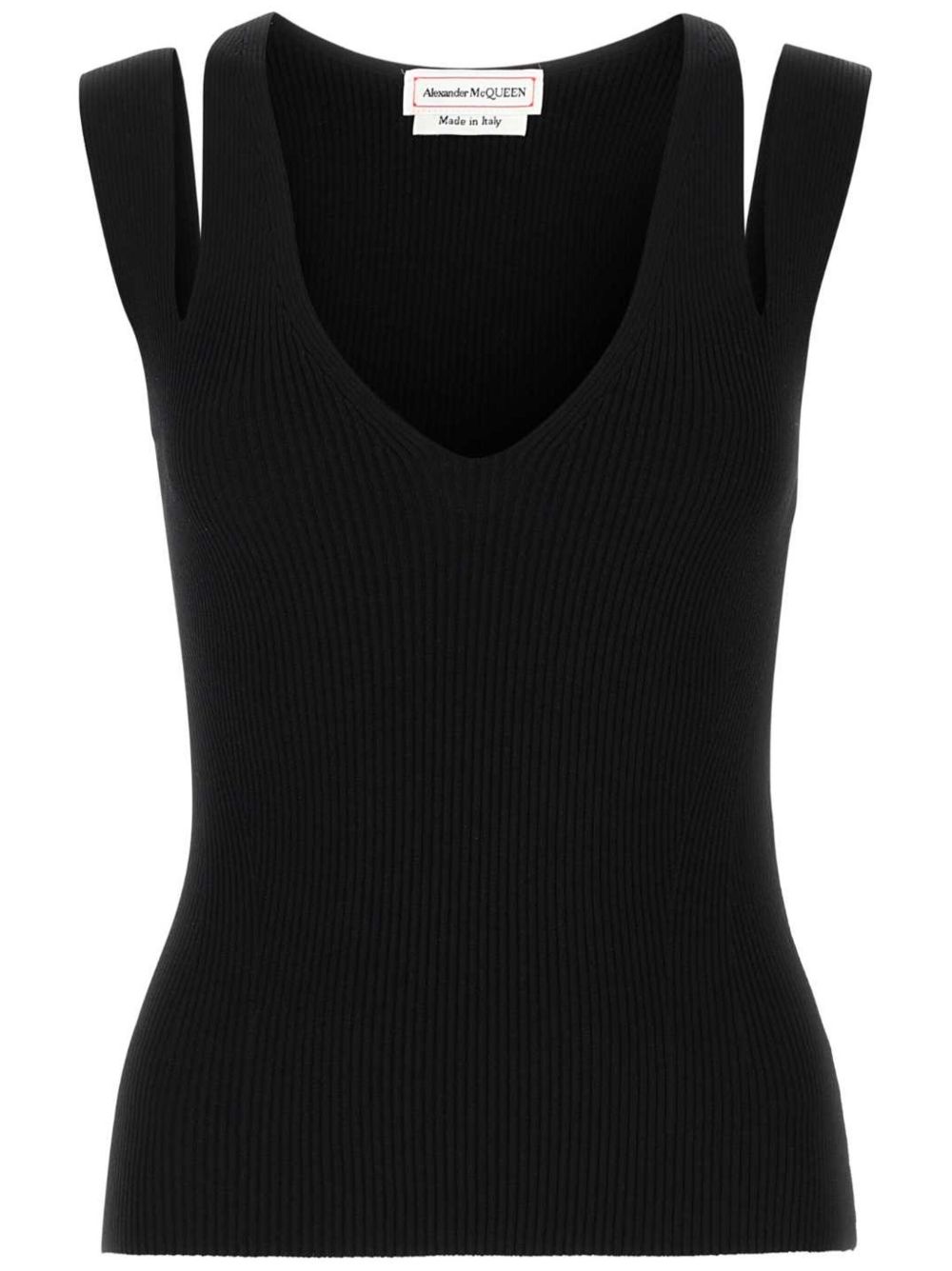 Alexander McQueen 罗纹针织坦克背心 - 黑色