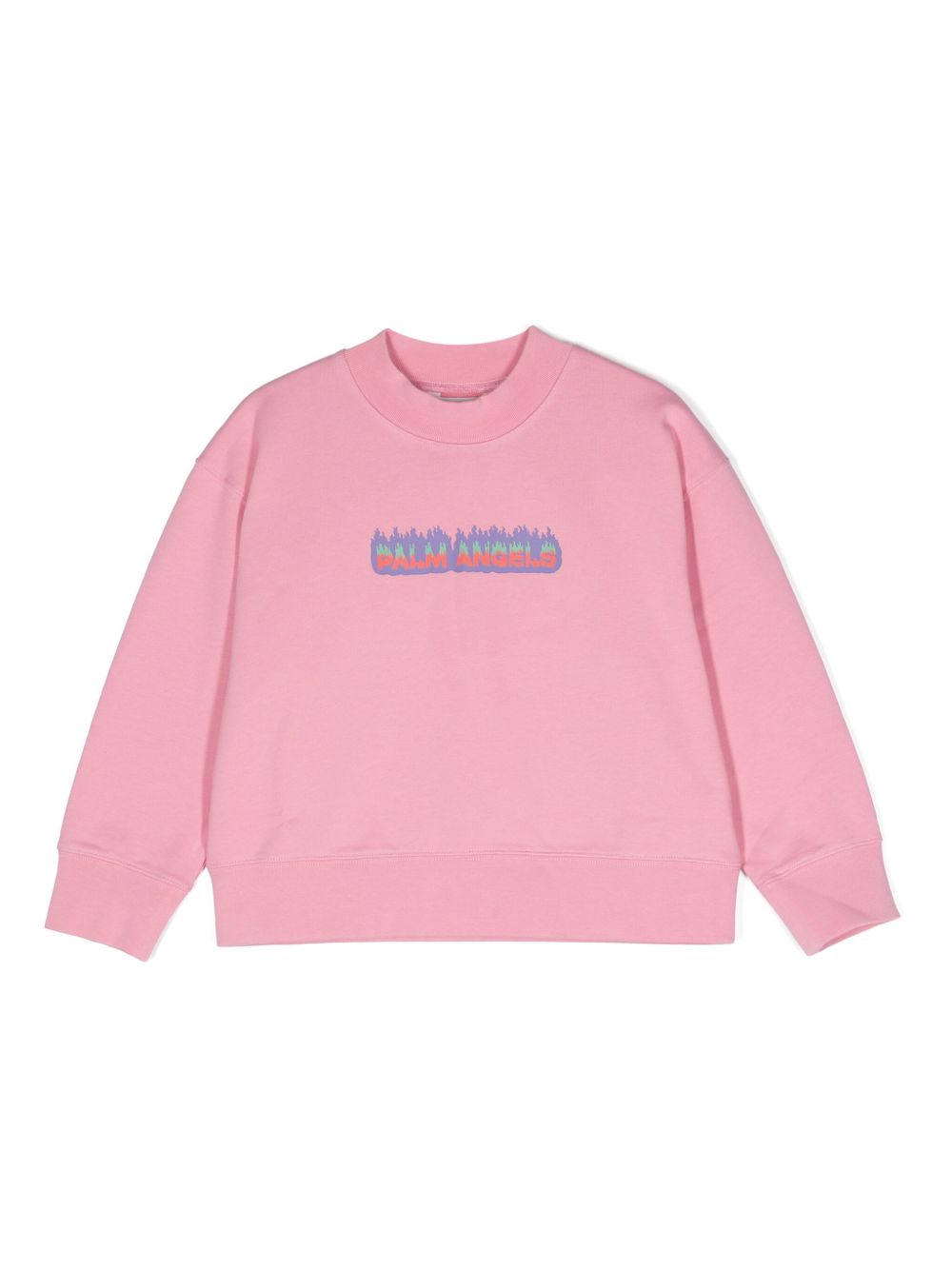 Palm Angels Kids logo印花棉卫衣 - 粉色