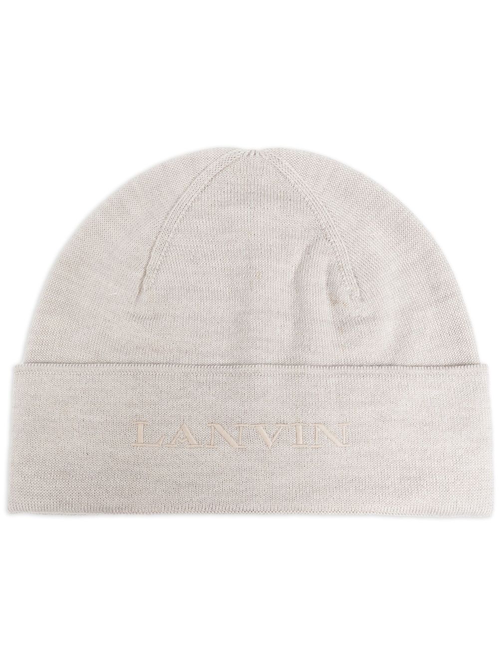 Lanvin logo刺绣羊毛套头帽 - 中性色