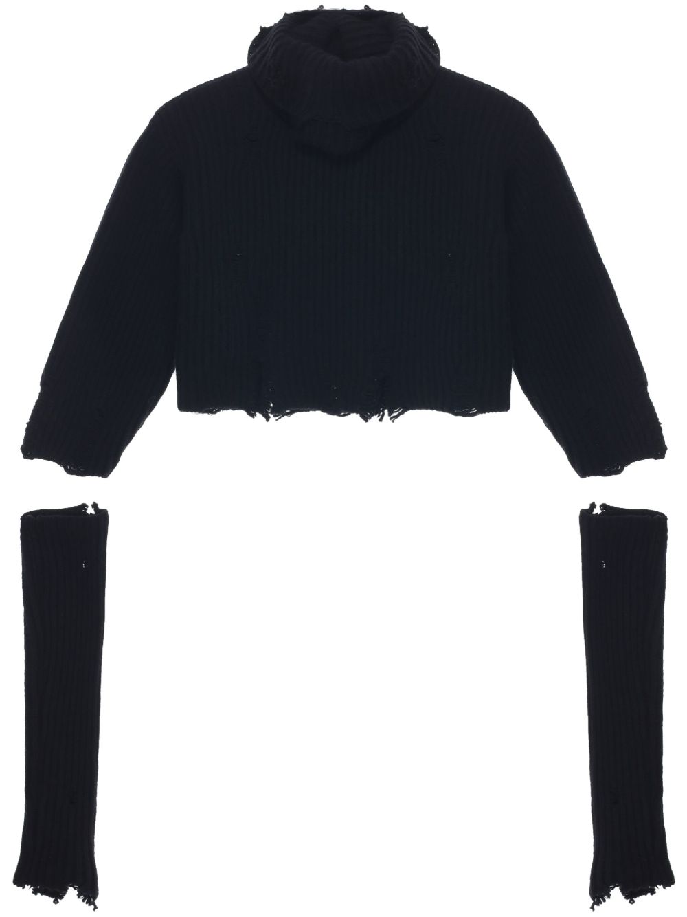 Ann Demeulemeester 高领短款毛衣 - 黑色