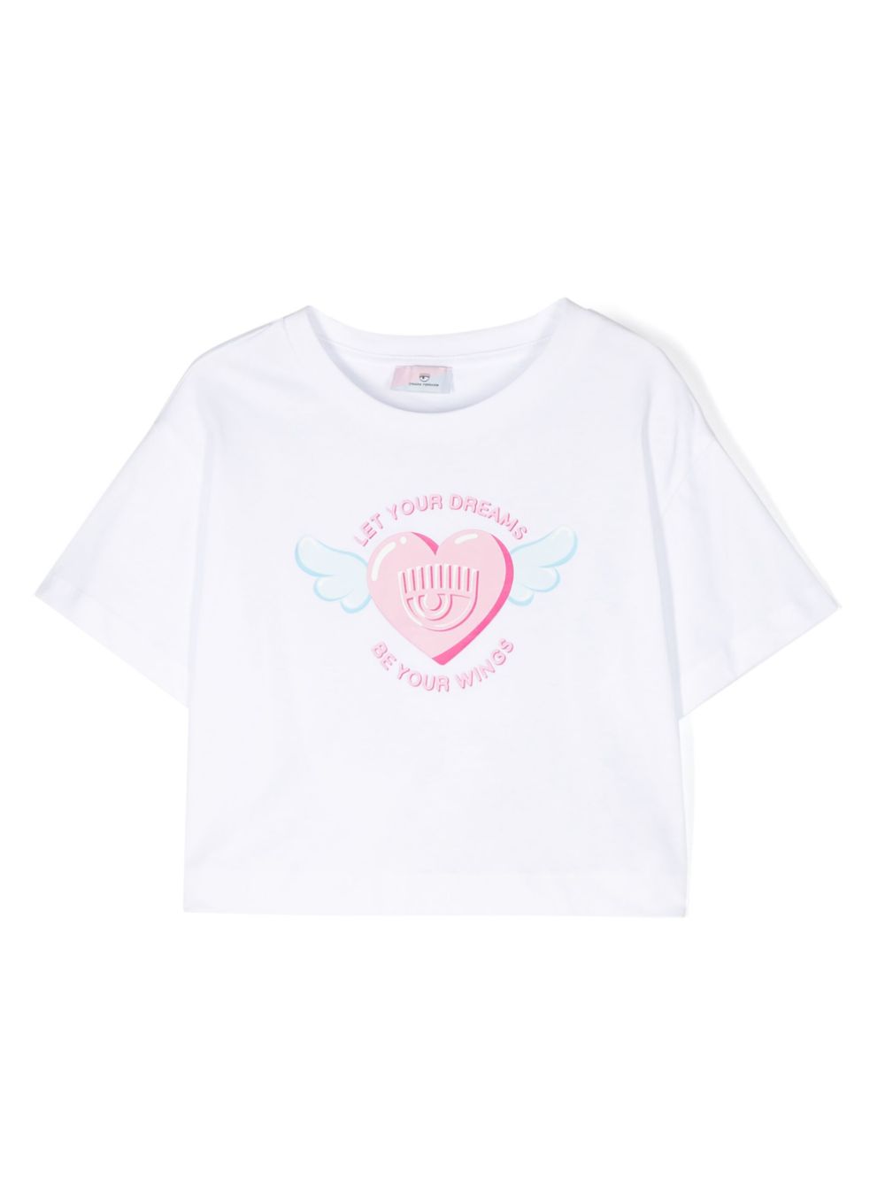 Chiara Ferragni Kids Eyelike 印花棉T恤 - 白色